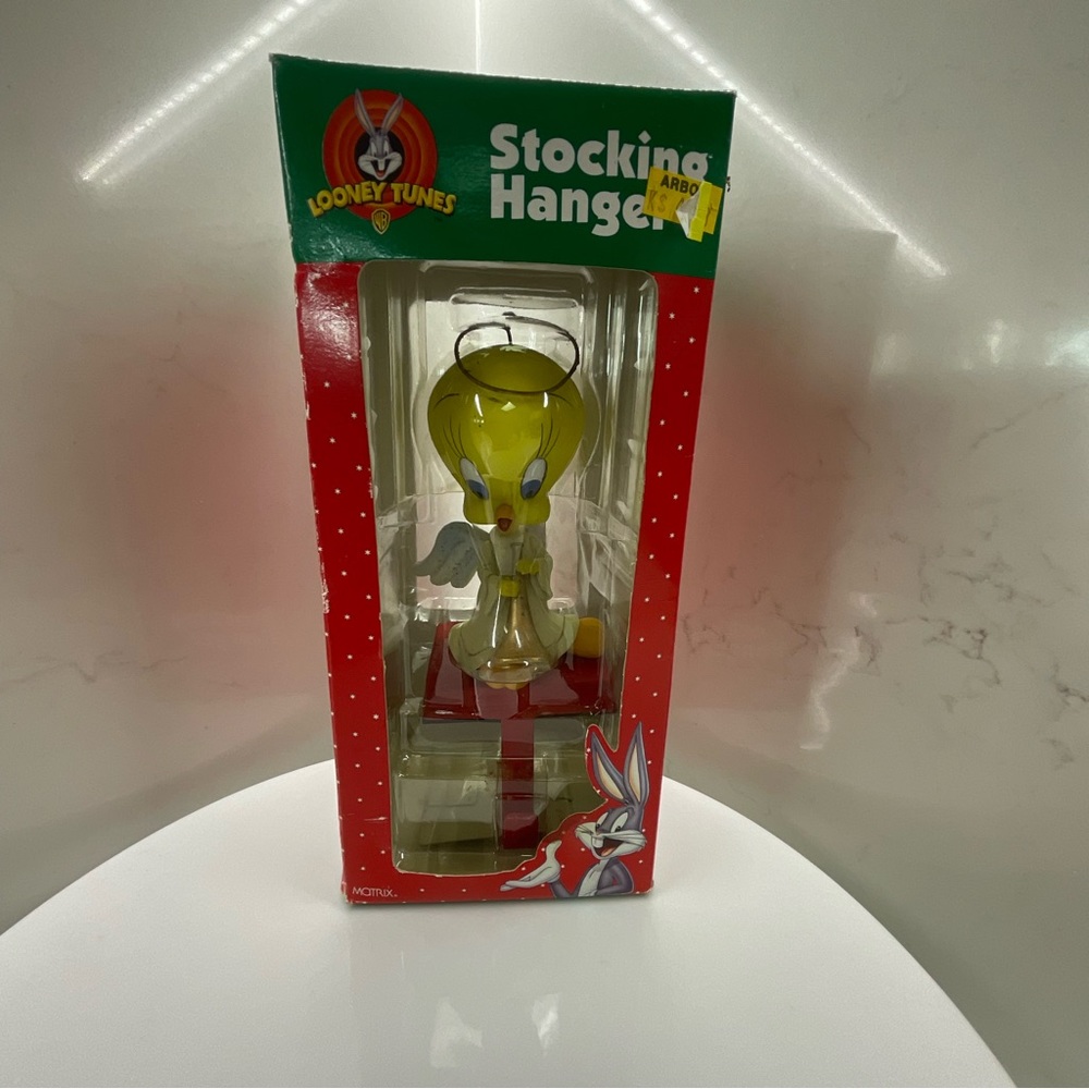 Tweety Bird Angel Christmas Stocking Hanger 1998 Looney Tunes Warner Bros Vtg